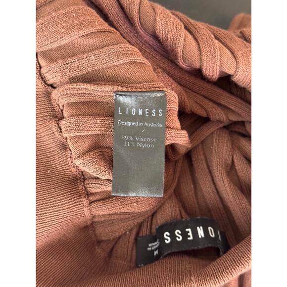 URBAN OUTFITTERS LIONESS Women's Brown Donna Rib Knit Flare-Leg Pull-On Pant SZM - Picture 7 of 7